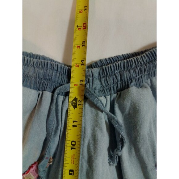 Momo New York Womens Boho Patchwork Jogger Pants Elastic Waist Pockets Size L - Picture 15 of 16